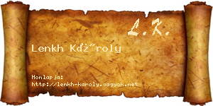 Lenkh Károly névjegykártya